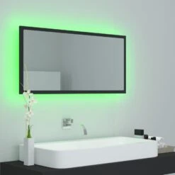 VidaXL Badkamerspiegel LED 90x8,5x37 Cm Acryl Grijs -VIDAL Salle De Bain Winkel d51c3a227f6e4366b15a35f6ea1fa0f1