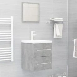 VidaXL Wastafelkast 41x38,5x48 Cm Spaanplaat Betongrijs -VIDAL Salle De Bain Winkel d60d6830de2b40a8ae66aadc3c70988f