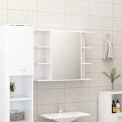 VidaXL 4-delige Badkamermeubelset Spaanplaat Hoogglans Wit 80 X 20.5 X 64 Cm -VIDAL Salle De Bain Winkel d61b8c8a7bcc488e9948e11d0d0e2696