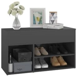 VidaXL Schoenenbank 80x30x45 Cm Spaanplaat Hoogglans Grijs -VIDAL Salle De Bain Winkel d6a1312949a54092ad1aca4021c33fdc