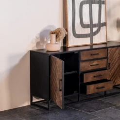 Giga Meubel Dressoir Visgraat Bruin - Mangohout - 165x40x75cm - Isa -VIDAL Salle De Bain Winkel de32194a343243ec9938678e6e95797f