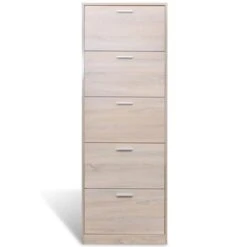 VidaXL Schoenenkast Hout Met 5 Opbergvakken Eiken-look -VIDAL Salle De Bain Winkel ded1151bc85e489cb10384fa4e367d87