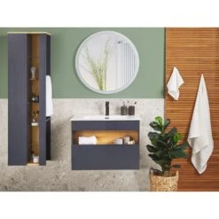 Beliani Badkamerkast Met Spiegel FIGUERES - Grijs Mdf -VIDAL Salle De Bain Winkel df11ac96c5d84457ad9650dc224e61b4