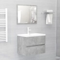 VidaXL Wastafelkast 60x38,5x45 Cm Spaanplaat Betongrijs -VIDAL Salle De Bain Winkel e03d36f6e55d4889bd091a2f1ff210d6