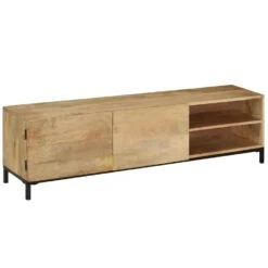 VidaXL Tv-meubel 145x30x41 Cm Massief Mangohout -VIDAL Salle De Bain Winkel e4c124aab6534f06942eaf32433a136b