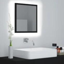 VidaXL Badkamerspiegel LED 40x8,5x37 Cm Acryl Zwart -VIDAL Salle De Bain Winkel e694ad597d6d489abbc742ad7a040115