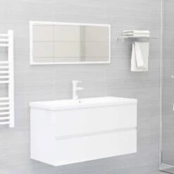 VidaXL Wastafelkast 90x38,5x45 Cm Spaanplaat Hoogglans Wit -VIDAL Salle De Bain Winkel e708b7dac4394632857f2a7d46c7183f