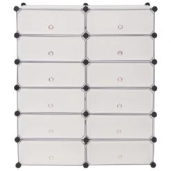 VidaXL Schoenenkast Met 12 Ineengrijpende Vakken Wit -VIDAL Salle De Bain Winkel ee0f7f58d964498692093126c586b413