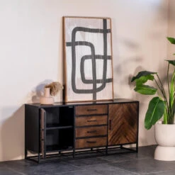 Giga Meubel Dressoir Visgraat Bruin - Mangohout - 165x40x75cm - Isa -VIDAL Salle De Bain Winkel f2acd66f1eb342c6ae08c8f0959f3ae7