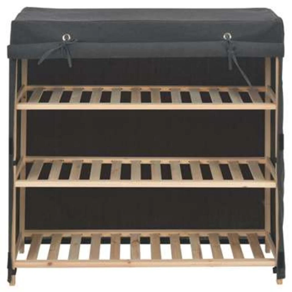 VidaXL Schoenenkast Met Hoes 79x40x80 Cm Stof Grijs 2 VidaXL Schoenenkast Met Hoes 79x40x80 Cm Stof Grijs - Afbeelding 2