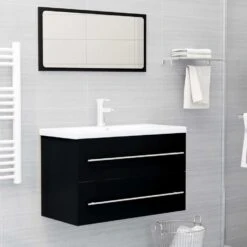 VidaXL Wastafelkast 80x38,5x48 Cm Spaanplaat Zwart -VIDAL Salle De Bain Winkel faa66a43cb8442fcb52f7ffe17fc2f76
