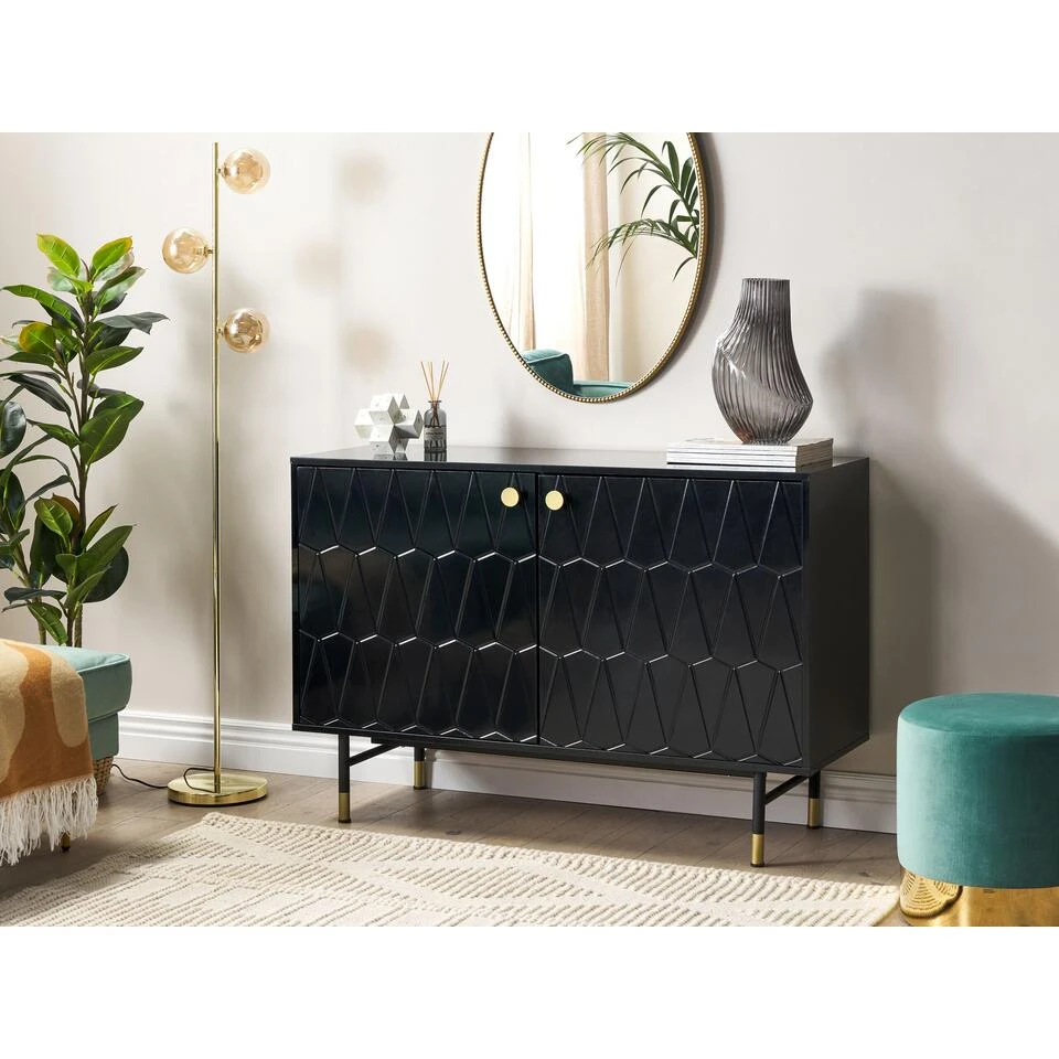 Beliani Sideboard ADANTE - Zwart Mdf 2 Beliani Sideboard ADANTE - Zwart Mdf - Afbeelding 2