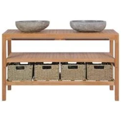 VidaXL Wastafelkast Met Rivierstenen Wastafels Massief Teakhout -VIDAL Salle De Bain Winkel fb9fffa022c84338a6fdbe6ed2688a2e