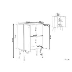 Beliani Sideboard CHANDLER - Lichte Houtkleur Rubberhout -VIDAL Salle De Bain Winkel fcb925ca504f498888463bc869122947